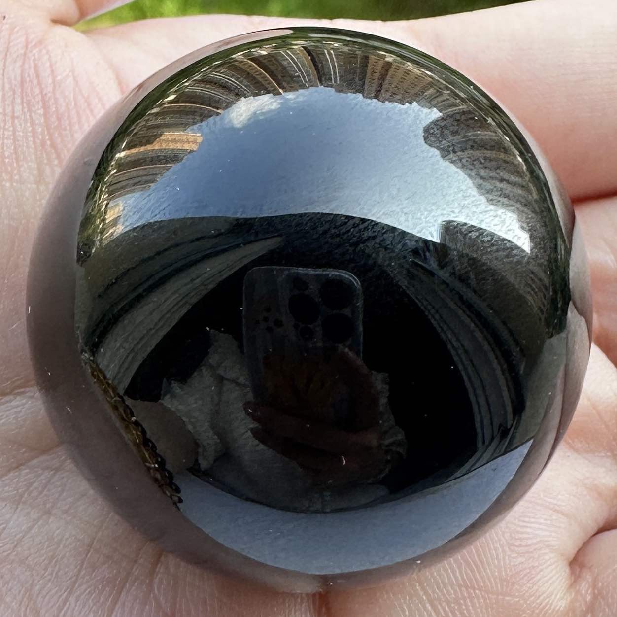 Black Obsidian Mini Sphere, 3.7-4.2cm/1.46in-1.65in Obsidian Ball, Crystal Sphere