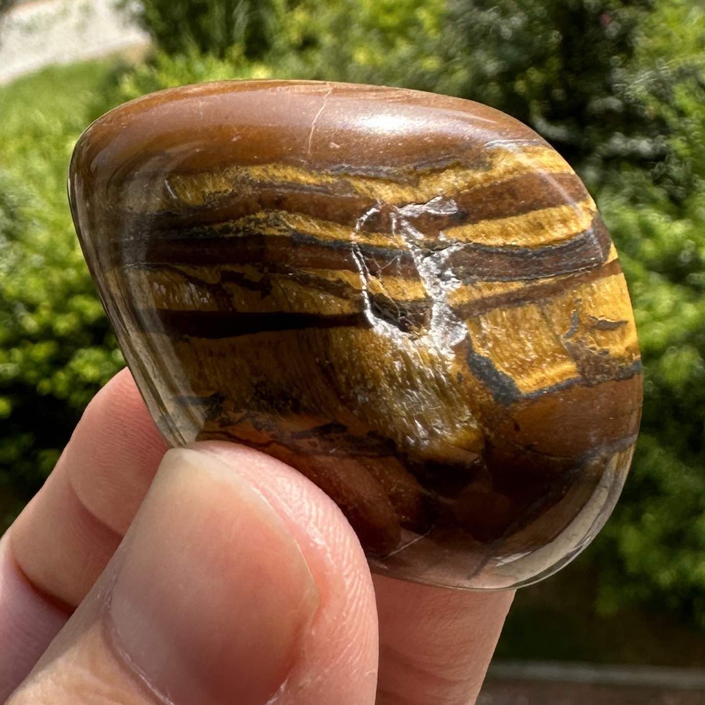 Nature Tiger Eye Tumble Stones; Tiger's Eye Gemstone Nuggets, Semi-Polished Tiger Eye Stone