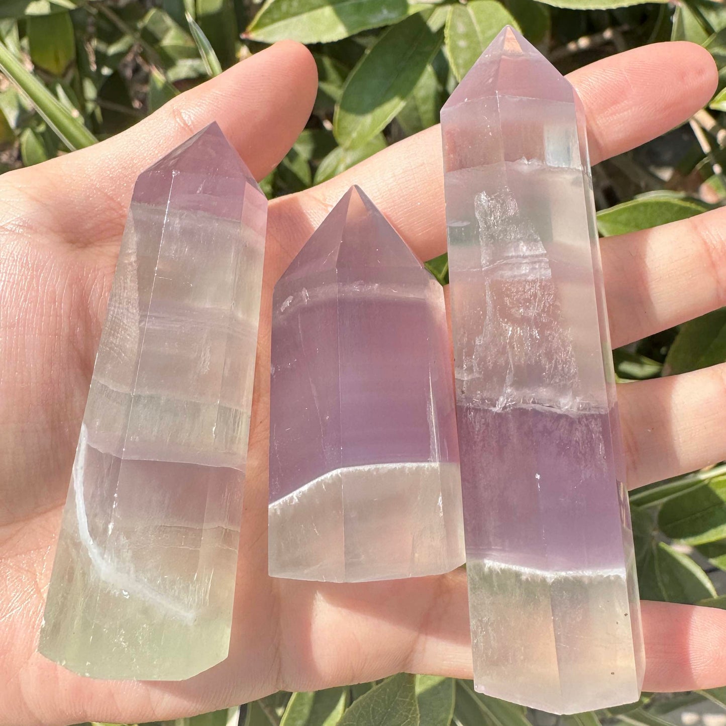 Natural Lavender Fluorite Crystal Point, 4-9cm/1.57-3.54in Tall Lavender Fluorite Tower, Fluorite Healing Wand