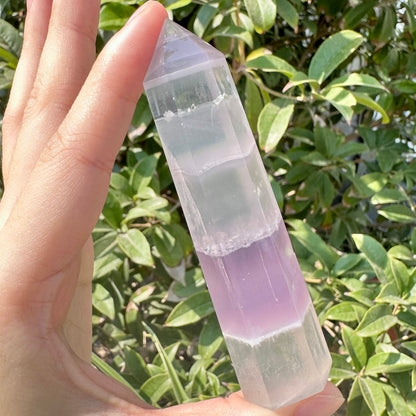 Natural Lavender Fluorite Crystal Point, 4-9cm/1.57-3.54in Tall Lavender Fluorite Tower, Fluorite Healing Wand