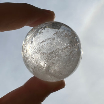 Natural Clear Quartz Crystal Sphere, Clear Quartz Orb, Crystal Ball