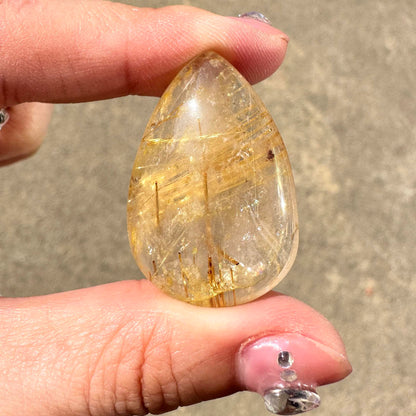 Golden Hair Quartz Tear Drops - Various Grades and Sizes; Rutile Quartz Crystal Tear Drop Pendant without Hole