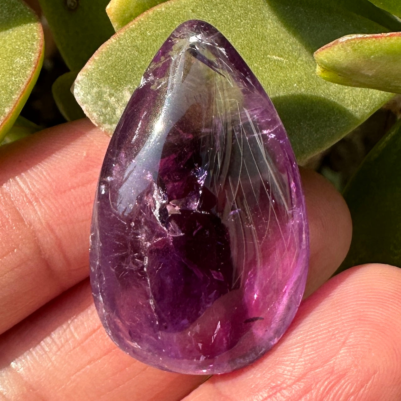 Natural Amethyst Teardrop Pendant Without Hole, Polished Crystal Droplet, Gemstone Tear-Shaped Charm