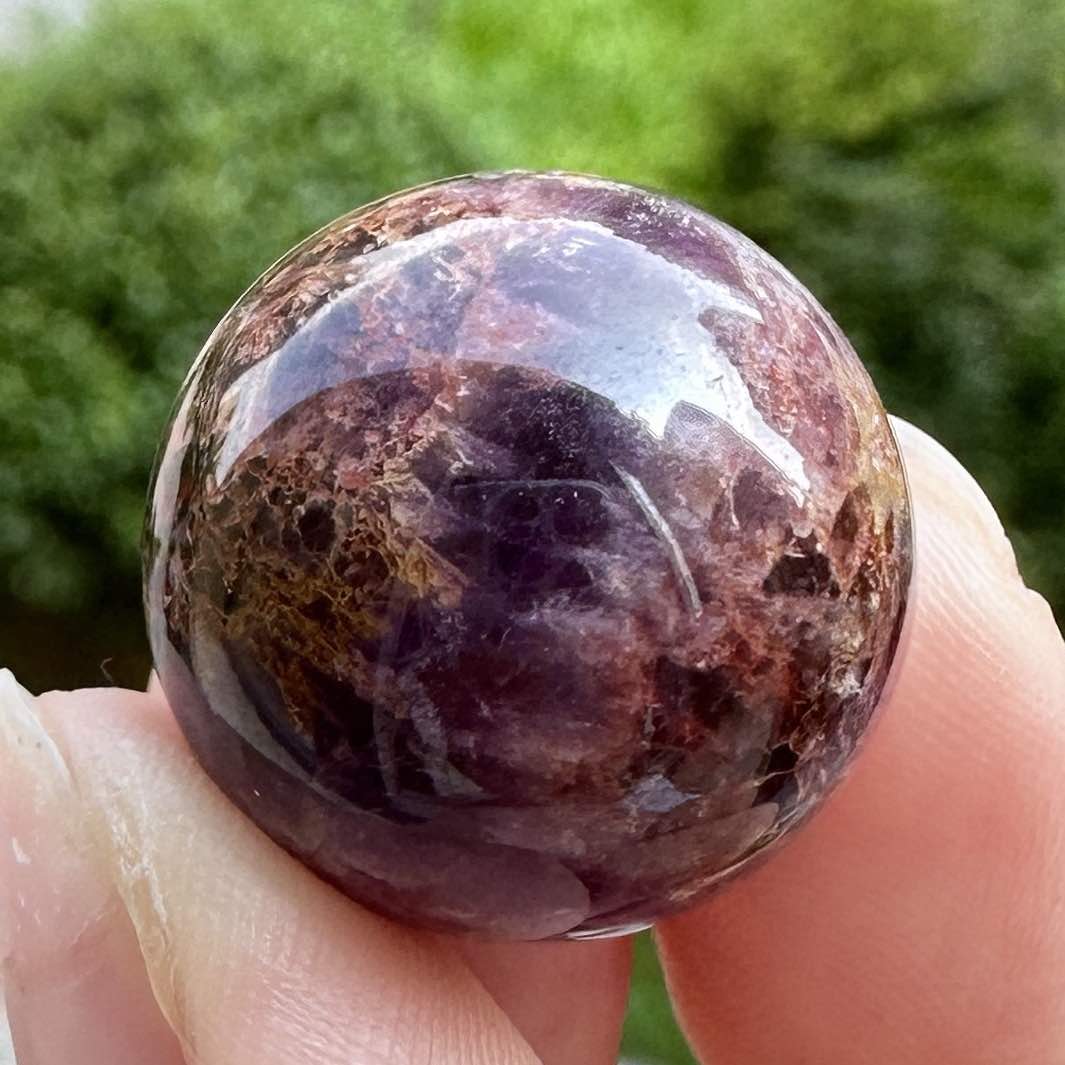 Natural Purple Garden Quartz Crystal Ball, Rare Amethyst Garden Quartz Mini Sphere, Lavender Garden Quartz