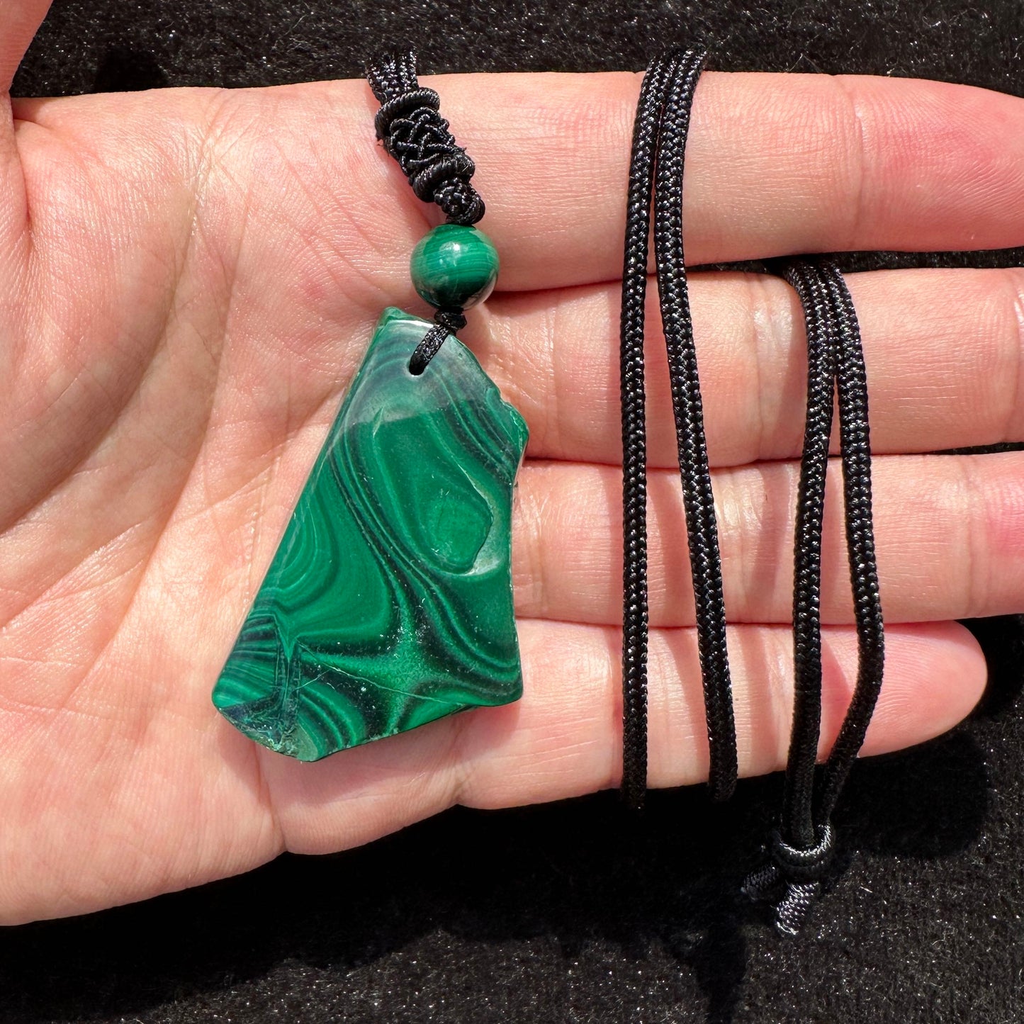 Natural Malachite Slice Pendant, Malachite Jewelry, Gemstone Pendant, Stylish Necklace Accessory