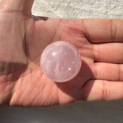 Nature Rose Quartz Mini Sphere, Multiple Sizes Pink Crystal Ball