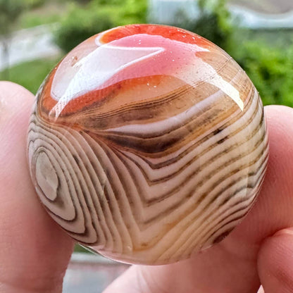 Nature Sardonyx Mini Sphere, Sardonyx Silk Agate Orbs, Banded Agate Pocket Stone