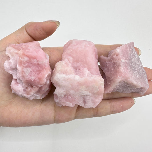 Nature Pink Opal Raw Stones, Unpolished Pink Opal Chunks, Crystal Specimen