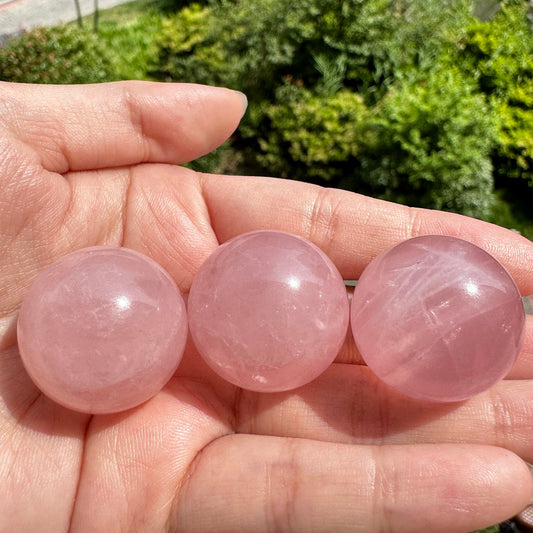 Natural Rose Quartz Balls in Different Sizes And Quality, Pink Crystal Ball, Small Rose Quartz Orb, Gemstone Sphere