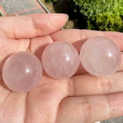 Natural Rose Quartz Balls in Different Sizes And Quality, Pink Crystal Ball, Small Rose Quartz Orb, Gemstone Sphere