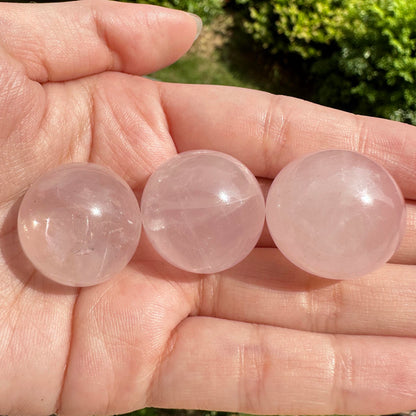 Natural Rose Quartz Balls in Different Sizes And Quality, Pink Crystal Ball, Small Rose Quartz Orb, Gemstone Sphere