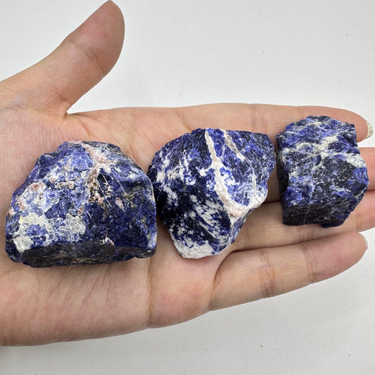 Nature Sodalite Raw Stones, Unpolished Sodalite Chunks, Crystal Specimen