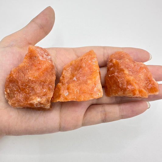 Nature Orange Sunstone Raw Stones, Unpolished Orange Sunstone Chunks, Crystal Specimen