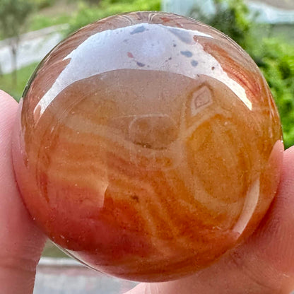 Nature Sardonyx Mini Sphere, Sardonyx Silk Agate Orbs, Banded Agate Pocket Stone