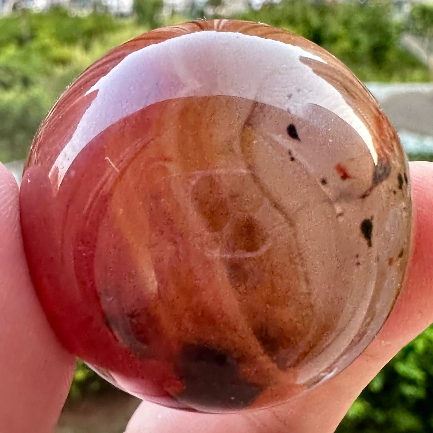 Nature Sardonyx Mini Sphere, Sardonyx Silk Agate Orbs, Banded Agate Pocket Stone