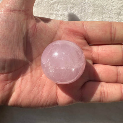 Nature Rose Quartz Mini Sphere, Multiple Sizes Pink Crystal Ball