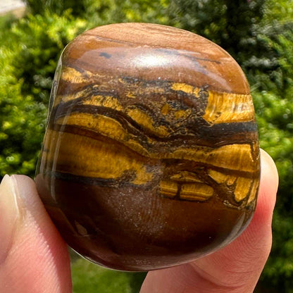 Nature Tiger Eye Tumble Stones; Tiger's Eye Gemstone Nuggets, Semi-Polished Tiger Eye Stone