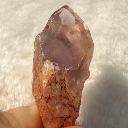 Natural Amethyst Tip Containing Mysterious Pyramid Shape within the Crystal