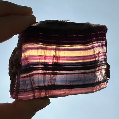 Natural Colorful Fluorite Slice, Polished Rainbow Fluorite Specimen