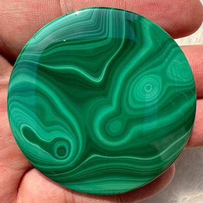 Natural Malachite Polished Round Disk, 2 sizes High Quality Malachite Crystal Disk