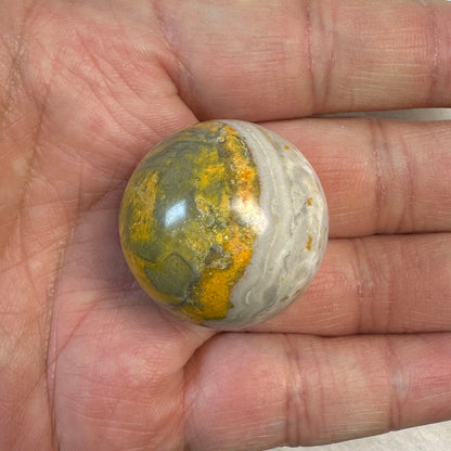 Natural Bumble Bee Jasper Pocket Sphere, Bumble Bee Jasper Mini Globe