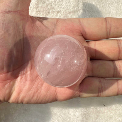 Nature Rose Quartz Mini Sphere, Multiple Sizes Pink Crystal Ball