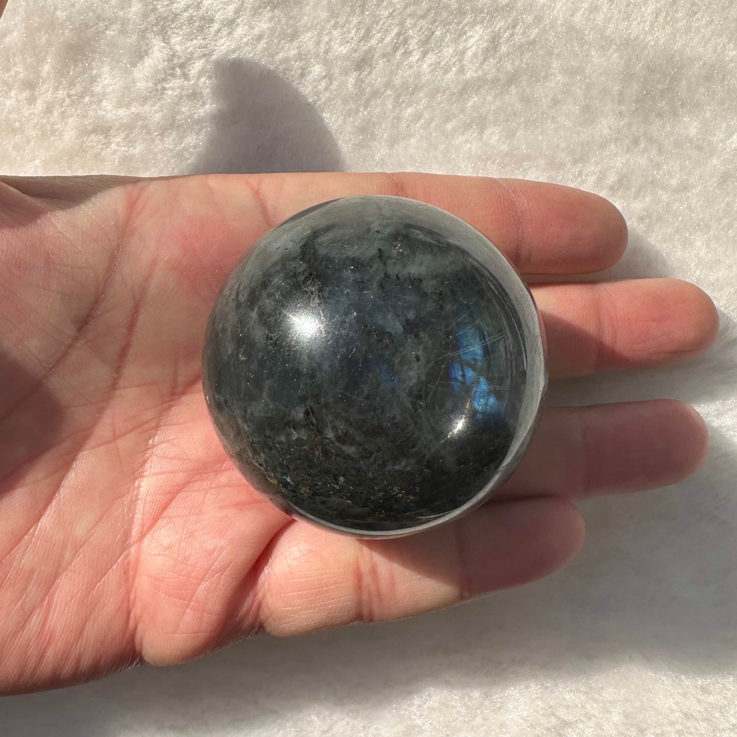 Natural Labradorite Sphere with Glow, Multiple Sizes Mystical Crystal Ball