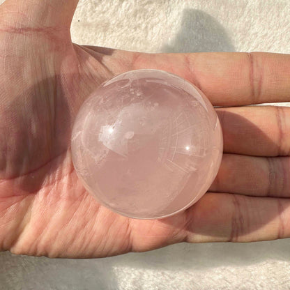 Nature Rose Quartz Mini Sphere, Multiple Sizes Pink Crystal Ball