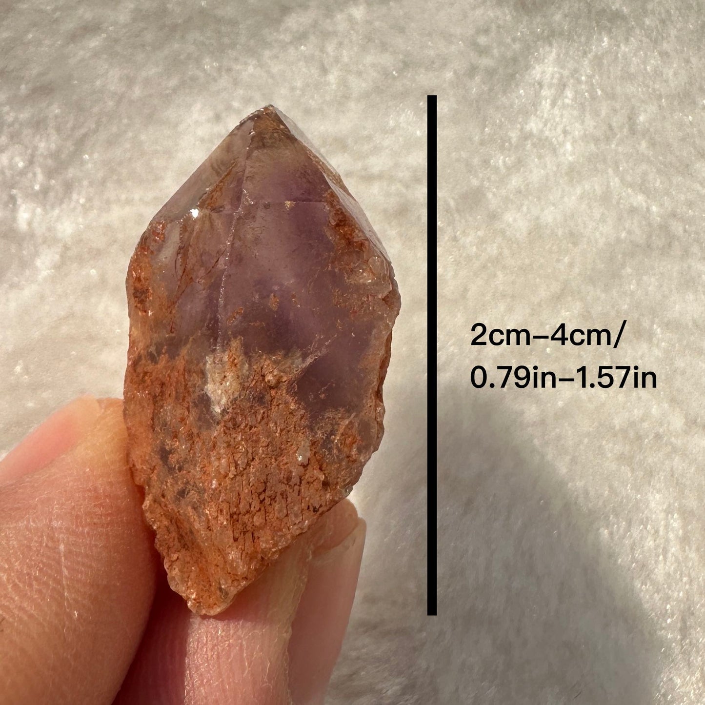 Natural Amethyst Tip Containing Mysterious Pyramid Shape within the Crystal