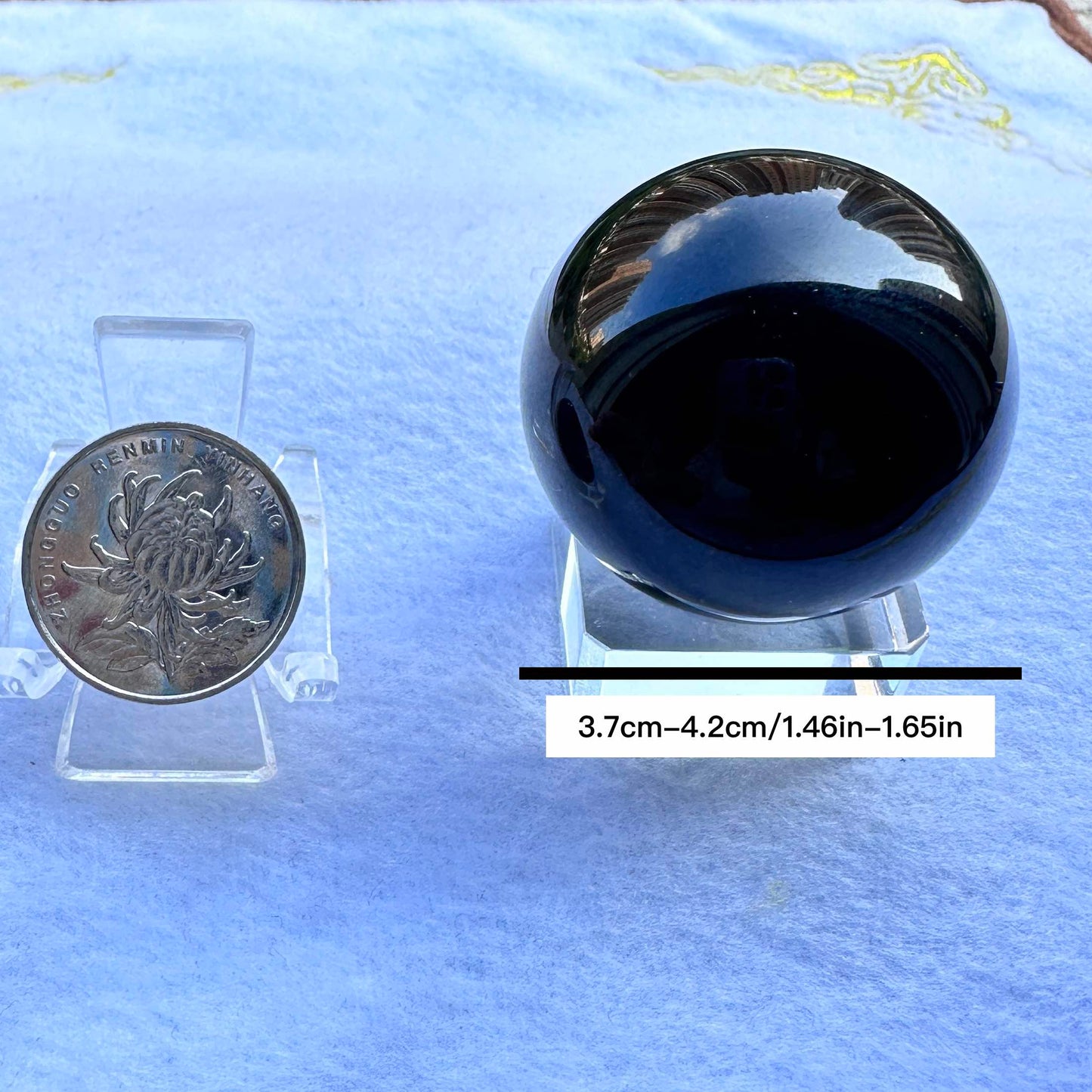 Black Obsidian Mini Sphere, 3.7-4.2cm/1.46in-1.65in Obsidian Ball, Crystal Sphere