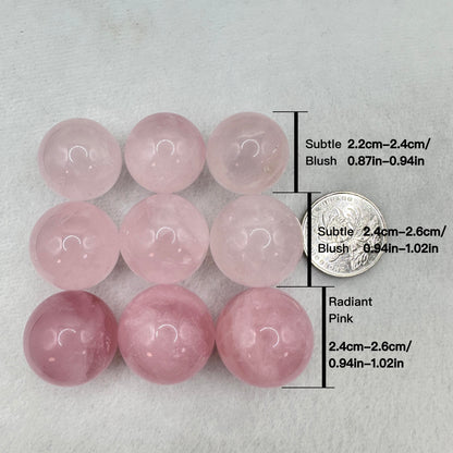 Natural Rose Quartz Balls in Different Sizes And Quality, Pink Crystal Ball, Small Rose Quartz Orb, Gemstone Sphere