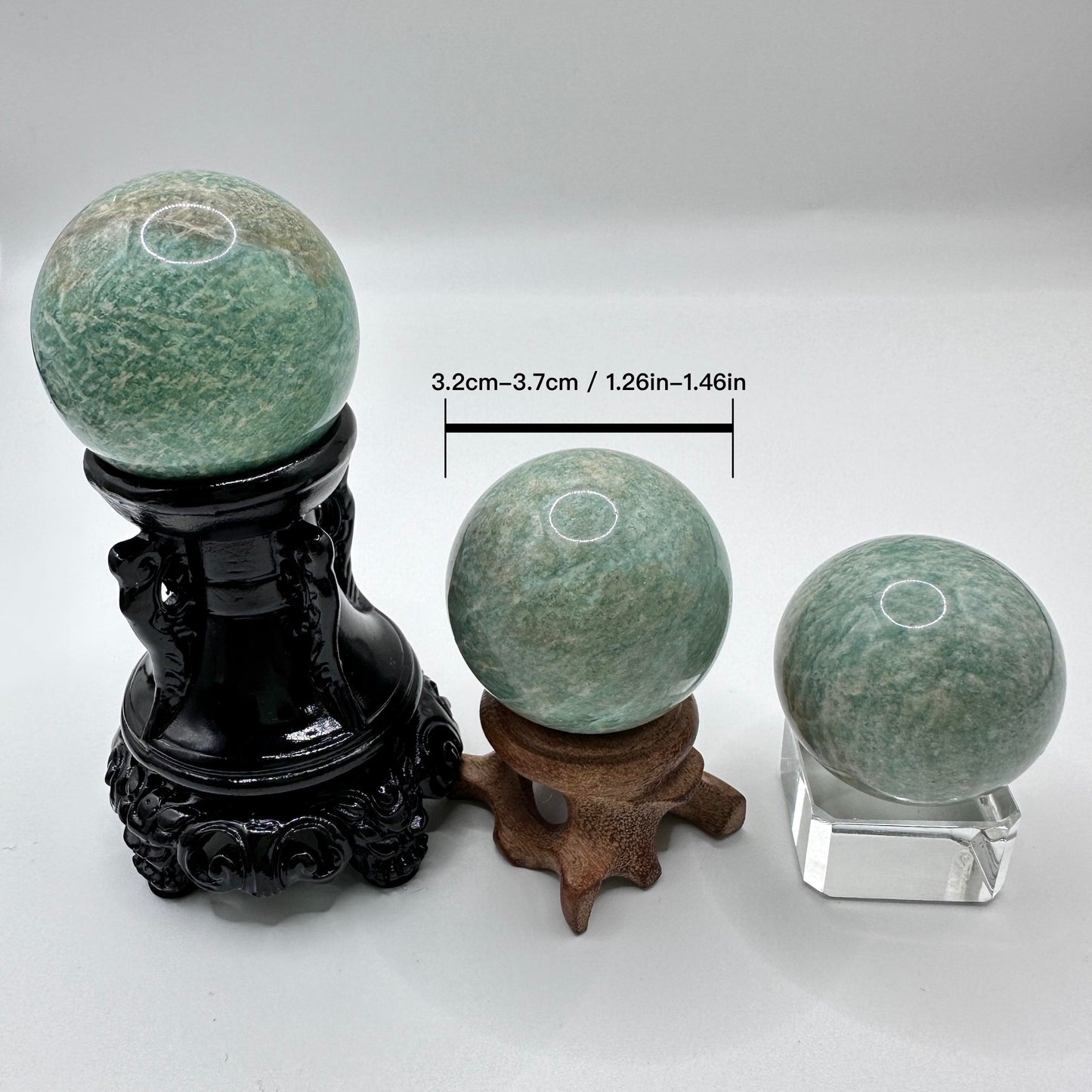 Natural Amazonite Mini Sphere, 3.2-3.7cm/1.26-1.46in Amazonite Crystal Ball, Small Orb, Crystal Sphere