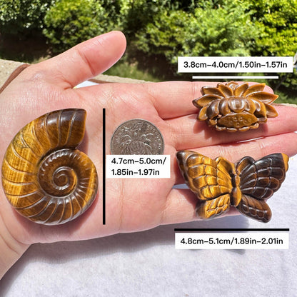 High-quality Tiger's Eye Butterfly Carving, Natural Tiger Eye Animal Carvings, Butterfly Sculpture