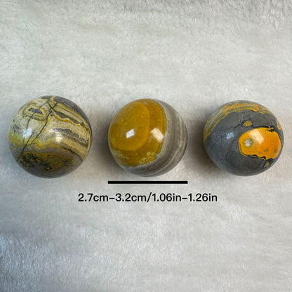 Natural Bumble Bee Jasper Pocket Sphere, Bumble Bee Jasper Mini Globe