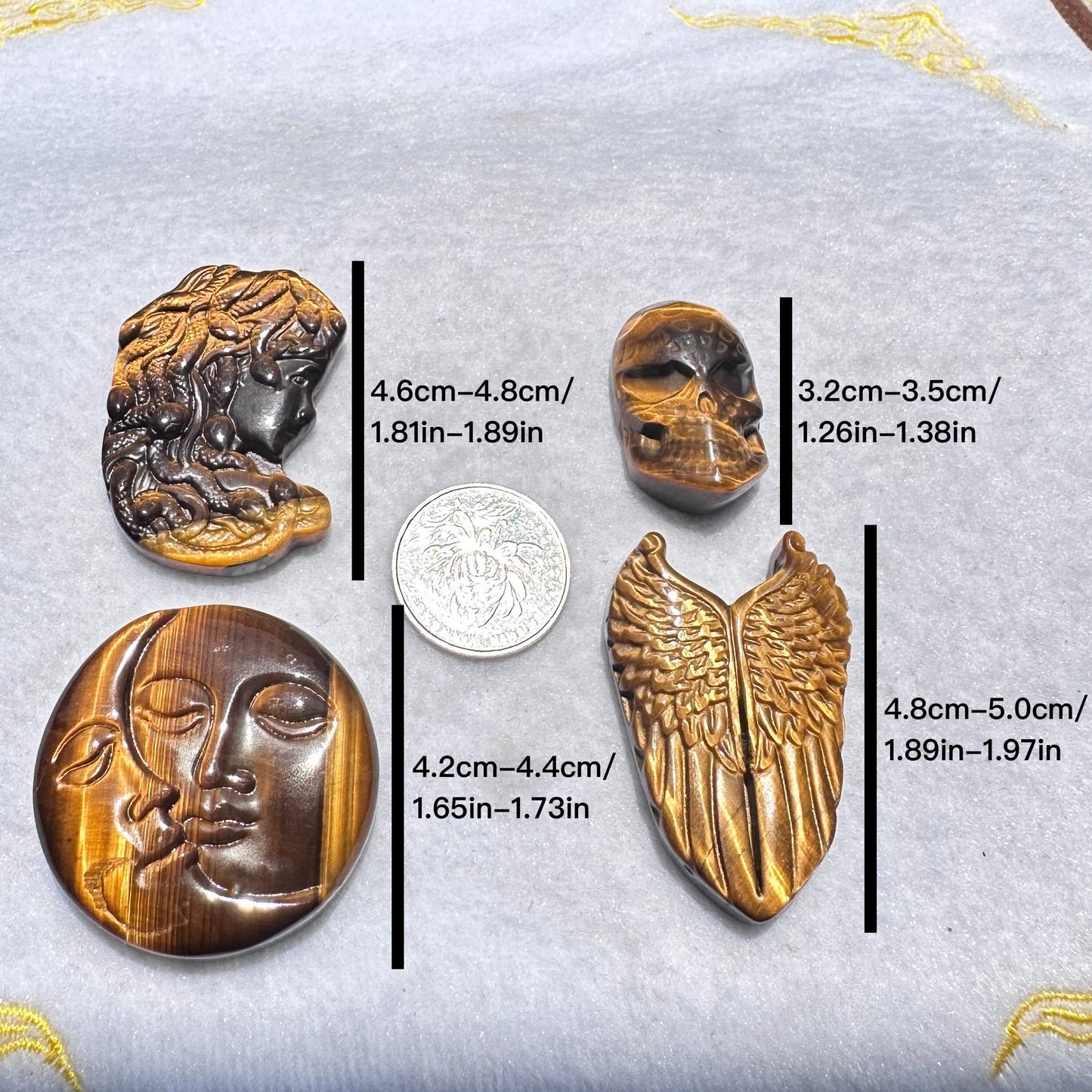 High-quality Tiger's Eye Angel Wings Carving, Natural Tiger Eye Carvings, Wings Sculpture