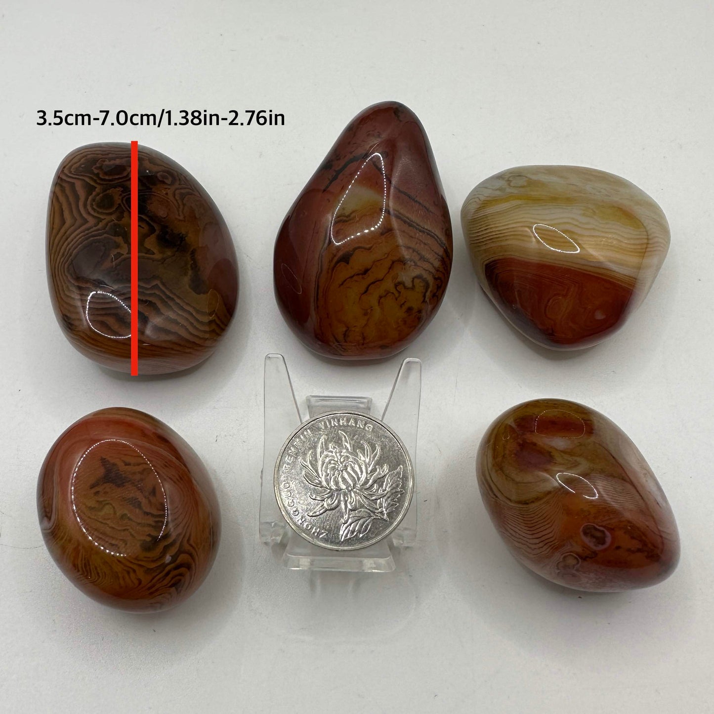 Nature Sardonyx Tumble Stones, Sardonyx Silk Agate Gemstone Nuggets, Semi-Polished Banded Agate