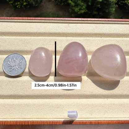 Nature Rose Quartz Tumble Stones; Pink Quartz Gemstone Nuggets, Semi-Polished Love Stone