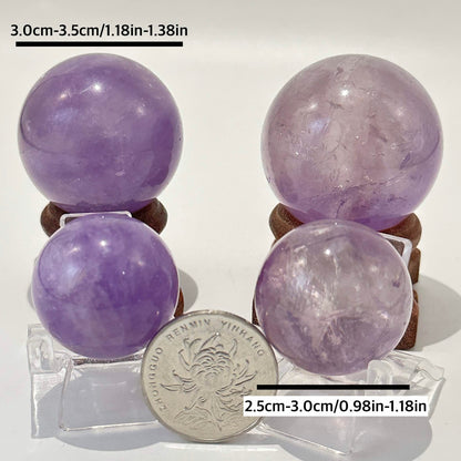 Natural Amethyst Mini Sphere, Different Sizes and Quality; Translucent Amethyst Crystal Sphere, Small Amethyst Orb, High-quality Crystal Ball, Gemstone Sphere