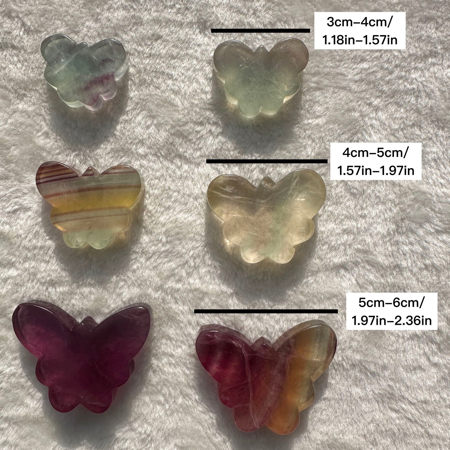 Natural Candy Fluorite Butterfly - Hand-Crafted Gemstone Figurine; Simple but Beautiful Fluorite Butterfly Carving