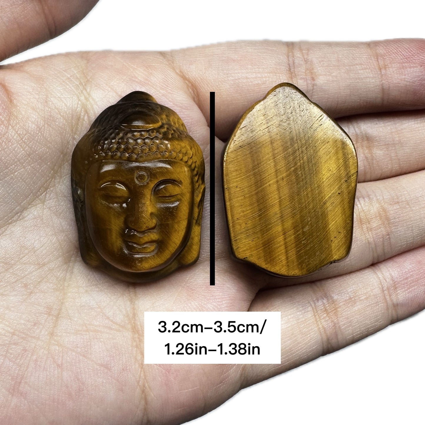 High-quality Tiger's Eye Buddha Head Carving, Natural Tiger Eye Carvings, Buddha Carving, Religious Sculpture