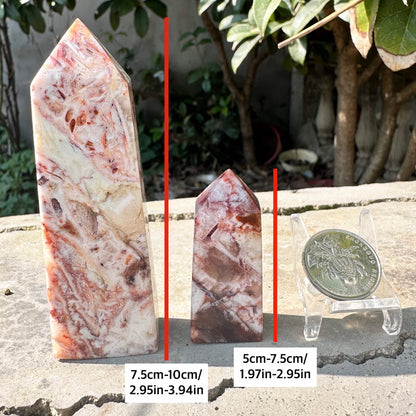 Natural Crazy Lace Agate Crystal Point, Mexican Agate Tower, Happy Lace Agate Gemstone Obelisk