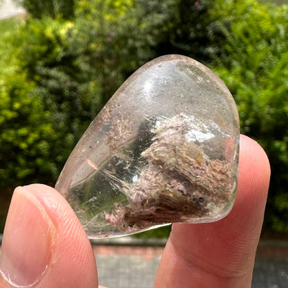 Nature Phantom Quartz Tumble Stones; Garden Quartz Gemstone Nuggets, Semi-Polished Ghost Quartz