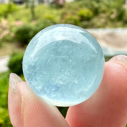 Natural Aquamarine Ball, Aquamarine Mini Ball, Blue Beryl Ball, Crystal Ball