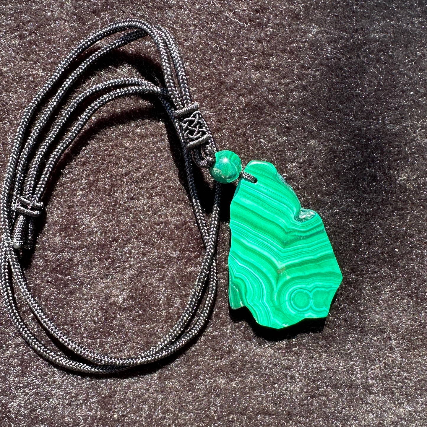 Natural Malachite Slice Pendant, Malachite Jewelry, Gemstone Pendant, Stylish Necklace Accessory