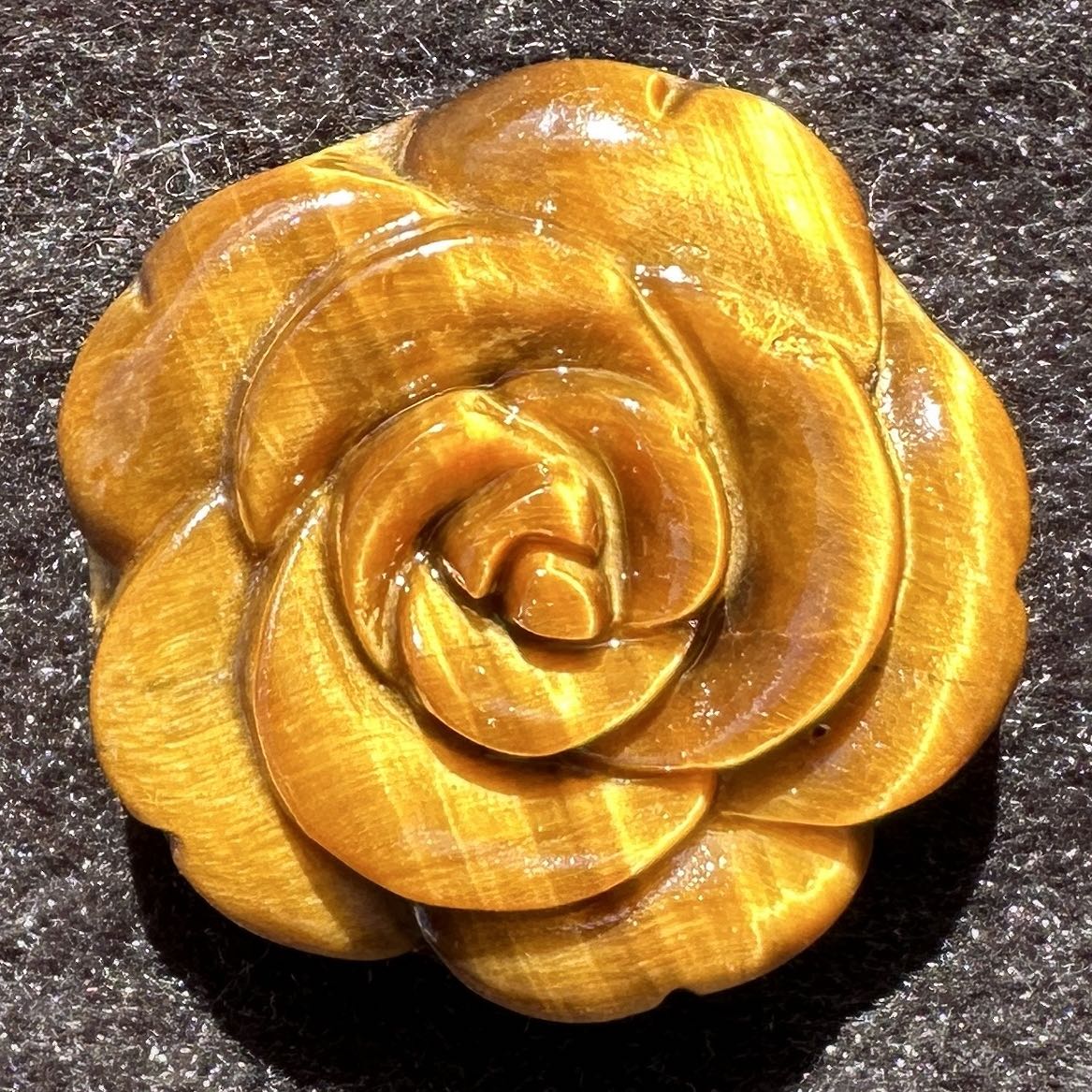 High-quality Tiger's Eye Rose Carving, Natural Tiger Eye Flower Carvings, Rose Sculpture