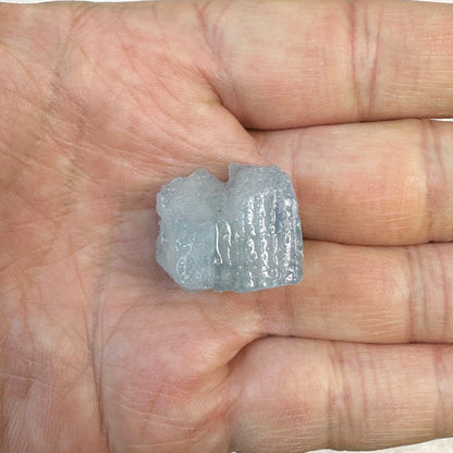 Nature Aquamarine Raw Stone With Protective Gel Coat, Aquamarine Specimen