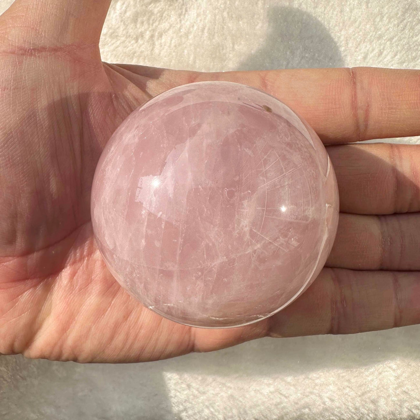 Nature Rose Quartz Mini Sphere, Multiple Sizes Pink Crystal Ball