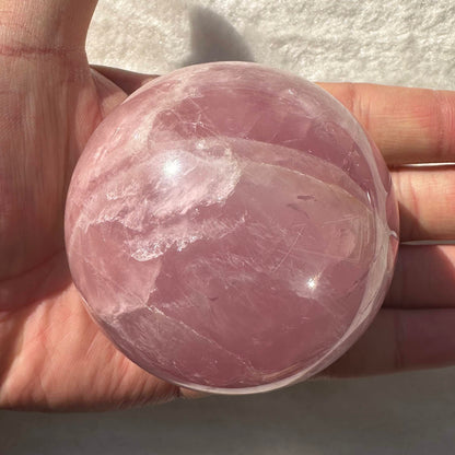 Nature Rose Quartz Mini Sphere, Multiple Sizes Pink Crystal Ball