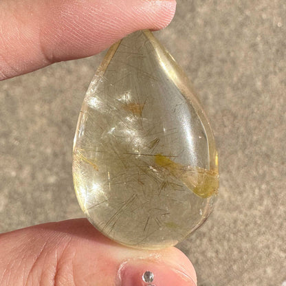 Golden Hair Quartz Tear Drops - Various Grades and Sizes; Rutile Quartz Crystal Tear Drop Pendant without Hole