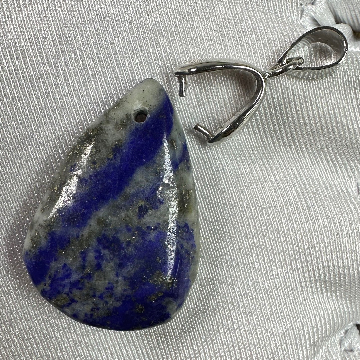 Natural Lapis Lazuli Droplet Pendant, 2.2-3.5cm/0.87-1.38in Royal Blue Gemstone Tear Drop